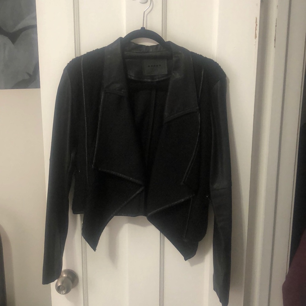 Faux leather/wool jacket